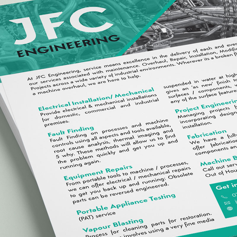 Graphic Design, Digital Print, JFC Engineering - Leaflets-for-Web